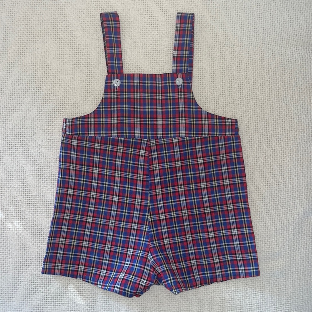 Vintage Baby Plaid Overalls Romper Shorts 3-6 months